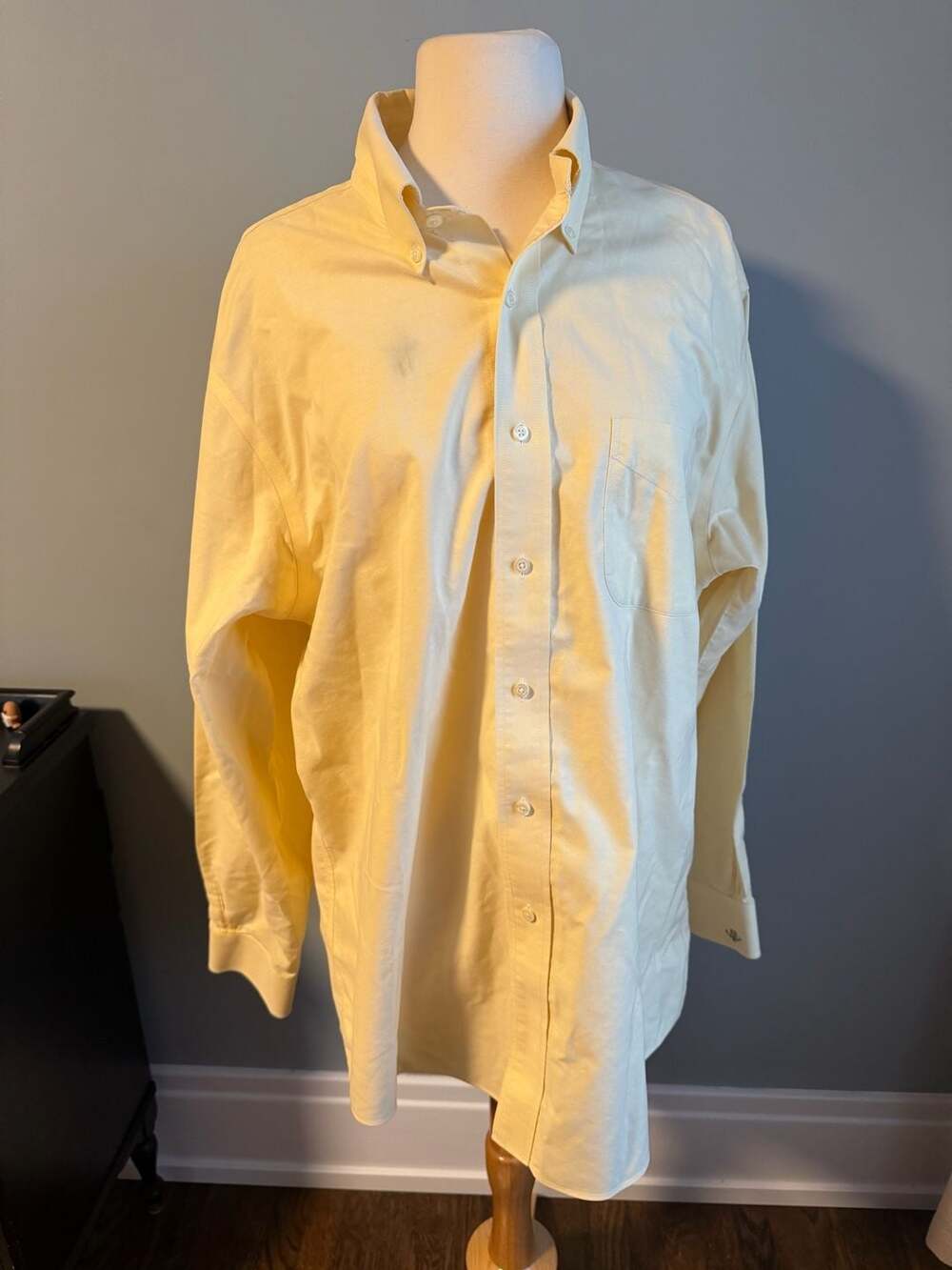 Brooks Brothers Yellow Oxford Cotton Button Down Dress Shirt Size 16.5